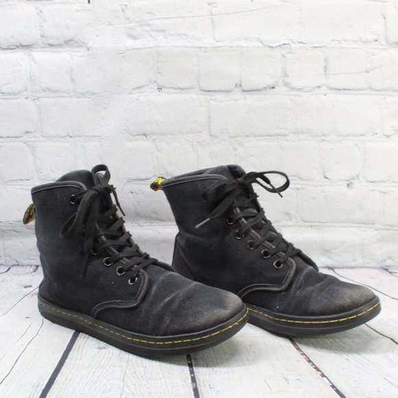 Dr. Martens Shoreditch Black Canvas Lace Up Ankle Boots Size 7 M - Picture 3 of 10